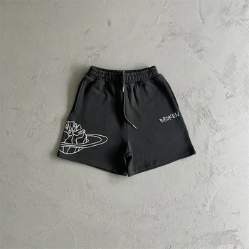 Мужские шорты Broken Planet, модные черные спортивные штаны с вышивкой BPM, оригинальный логотип Market