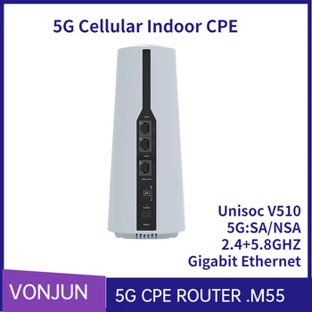 Внутренний сотовый маршрутизатор M55 5G CPE SA/NSA двухдиапазонный 2,4 G + 5,8 G Gigabit Ethernet со слотом для SIM-карты