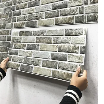10шт 60 см Ретро Наклейки на кирпичную стену Самоклеящиеся обои 3D Фон стены Внутренняя отделка деревянными панелями Ремонт