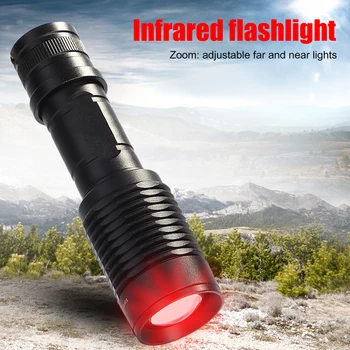 10 Вт 850 нм Масштабируемый фонарик ночного видения светодиодный инфракрасный охотничий ИК-фонарик Фонарь Водонепроницаемый Точечный светильник