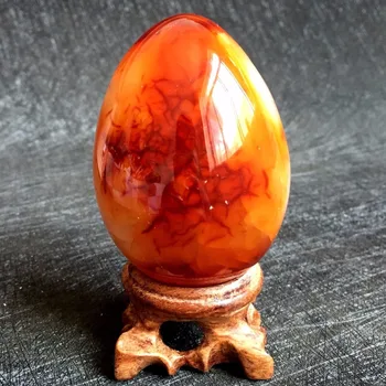 Натуральное красочное яйцо из красного агата, полированный кварцевый кристалл, целебные камни