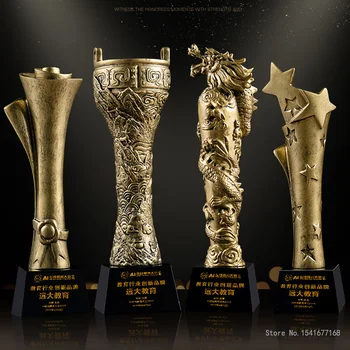Индивидуальный креативный металлический смоляной античный медный трофей для треноги, индивидуальный приз за корпоративный конкурс, сувенир Longteng trophy