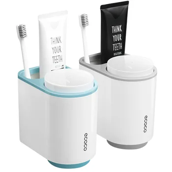 Набор чашек для полоскания рта ECOCO с магнитным всасыванием, набор чашек для двойного мытья, зубная щетка, зубная паста, стеллаж для зубных принадлежностей, простой ящик для хранения