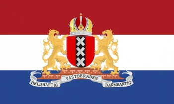 90*150 см Голландия Нидерланды Герб города Амстердам Флаг