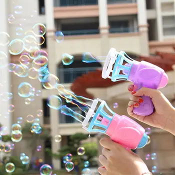 3В1 Воздуходувка для мыльных пузырей, пистолет для мыльной воды, Летняя уличная детская игрушка в подарок