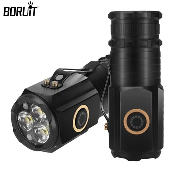 BORUiT 3 Светодиодный фонарик 1200LM, уличный фонарь для кемпинга, 18350 USB-C, перезаряжаемый светильник, Водонепроницаемый, с магнитом, Аварийная лампа