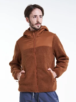 2023 Осенняя новинка 0-15 ℃, мужская повседневная флисовая куртка, модная ветровка с капюшоном и карманом на молнии в стиле пэчворк, большой размер, домашнее теплое пальто для мужа