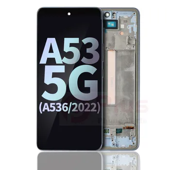 OLED-дисплей в сборе с заменой рамки для Samsung Galaxy A53 5G (A536/ 2022) (пакет обновления) (синий)