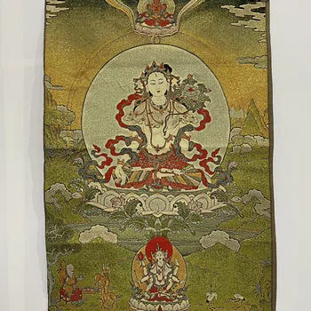 Тханка с вышивкой Бодхисаттвы Гуаньинь, размер: 60x90 см