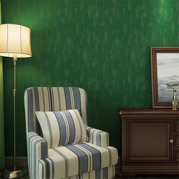 beibehang Американский кантри ретро чистый цвет обои спальня гостиная столовая магазин одежды нетканые зеленые обои