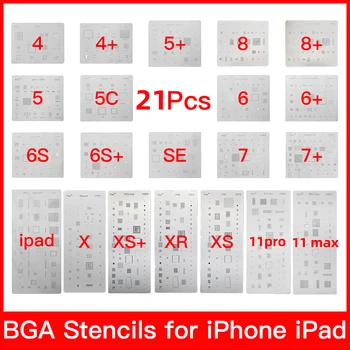 Kaisi 19 шт. Полный набор Микросхем BGA для Реболлинга, Наборы Трафаретов Для iPhone 11 11 Pro XS MAX XR 8p 7 6s 6 SE 5S 5C 5 iPad Высокого Качества