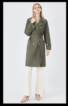 Осенний Женский тренч Высокого качества в корейском стиле, Повседневный тренч с карманами, Элегантное пальто с поясом A524