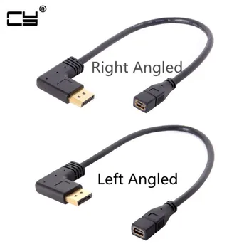 Правый и левый разъем DP DisplayPort под углом 90 градусов к разъему Mini DP DisplayPort для подключения дисплеев-мониторов 30 см