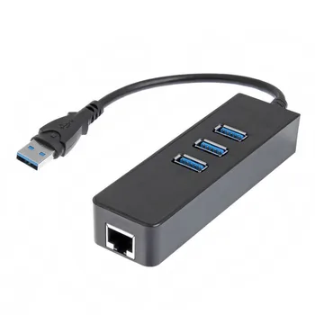 3 Порта USB 3,0 концентратор с RJ45 Gigabit Ethernet адаптер 1000 Мбит/с для ПК MAC